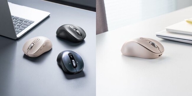 3台切替＆高速スクロール！静音充電式マウスを発売