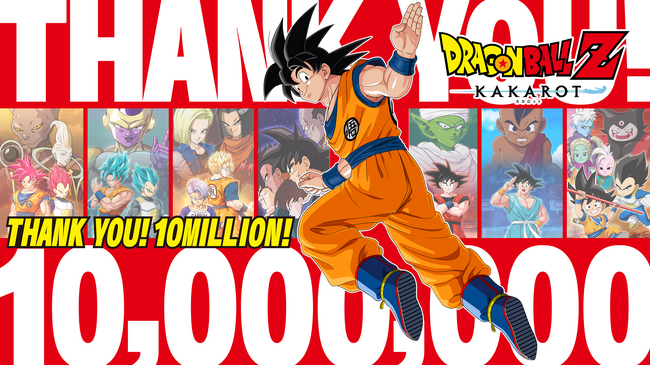 『ドラゴンボールZ KAKAROT』世界累計販売本数1,000万本突破！記念PVや全プレイヤーの「超悟空体験の冒険録」を一部公開！