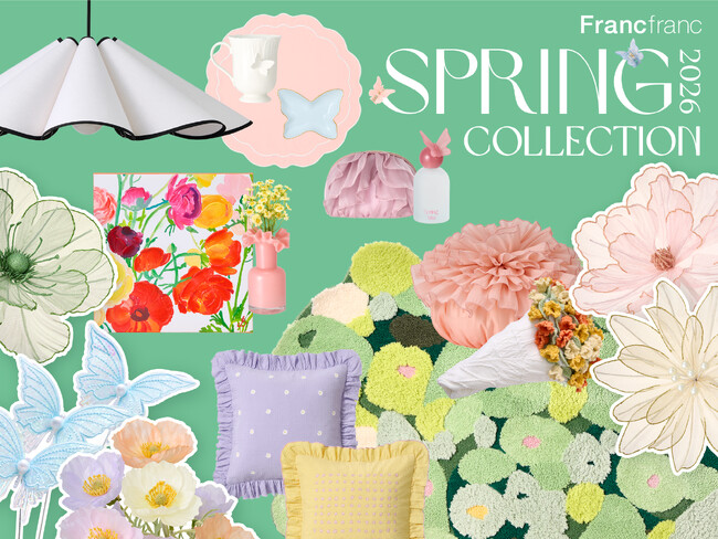 お花や蝶モチーフのフレグランス、食器、ポーチなどひと足先に春を楽しむ2026 Spring Collectionを1月23日より展開