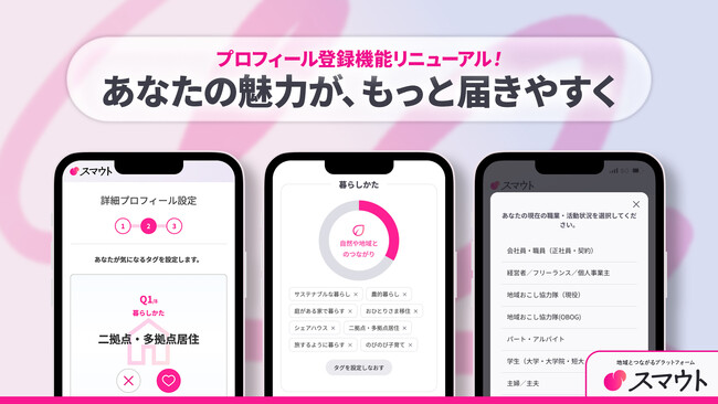 国内最大級の移住・関係人口促進サービス「スマウト」、AI活用でユーザープロフィール機能を1月14日（水）より刷新