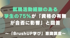 就職活動経験のある学生の75％が「資格の有無が合否に影響」と回答ー就活と資格に関する「BrushUP学び」意識調査