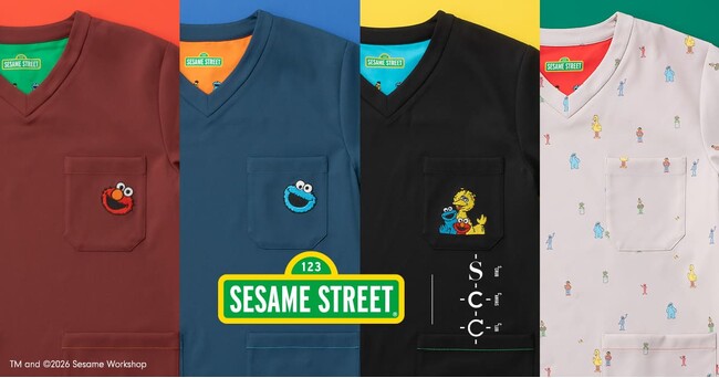 世界中で愛されているセサミストリートとの初コラボスクラブが登場！メディカルアパレルブランド「クラシコ」