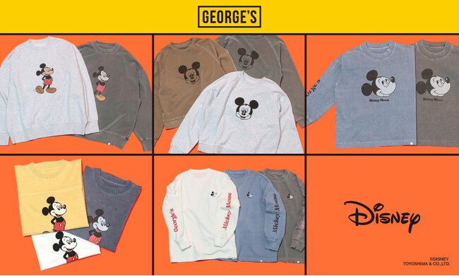 【GEORGE’S】「ミッキーマウス」と特別な日常を。1989年創業のルーツを繋ぐ80’sアートを用いたヴィンテージライクなオリジナルウェアを1月16日（金）発売。