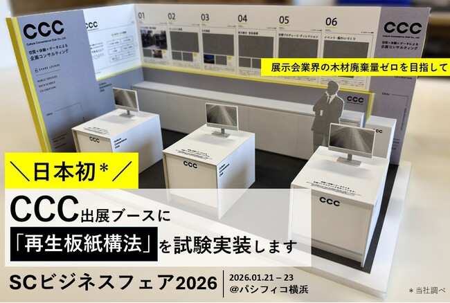 【日本初!】展示会業界の木材廃棄量削減をめざす「再生板紙構法」ブースをSCビジネスフェア2026にて試験実装
