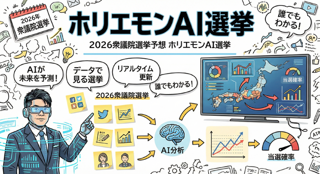 『ホリエモンAI選挙』公開--2026年衆議院選挙のAI予想データをメディア向けに無償提供開始（引用元明記のみで利用可）