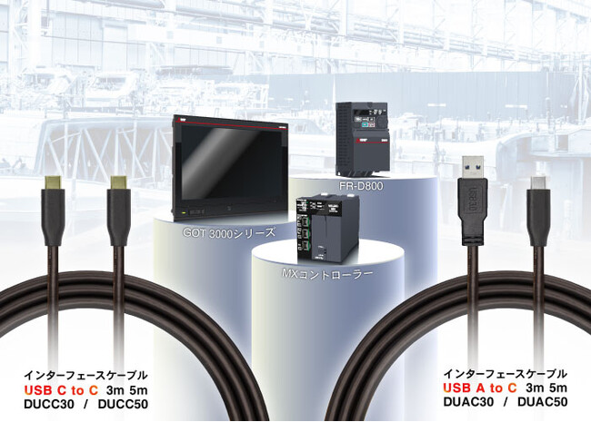 三菱電機 表示器GOT3000シリーズにも対応！動作確認済み産業用USB Type-Cケーブル4種を発売