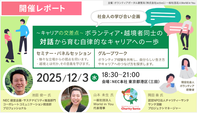 【開催レポート】18企業・団体が集結。プロボノ・ボランティアを「越境学習」と捉え直す対話型イベント「キャリアの交差点」を開催。「越境学習」としての社会人ボランティアの可能性を探る