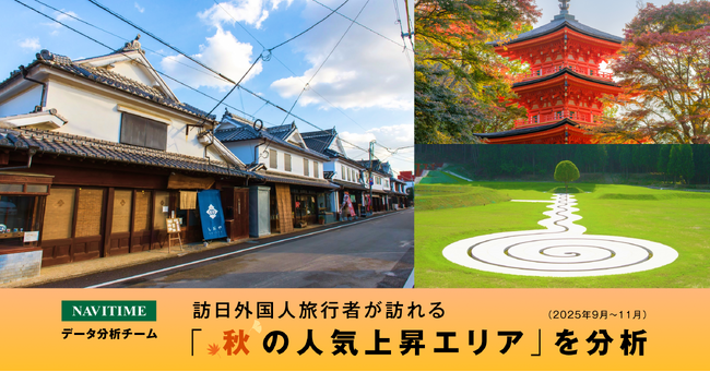 訪日外国人旅行者が訪れる秋の人気上昇エリアを分析