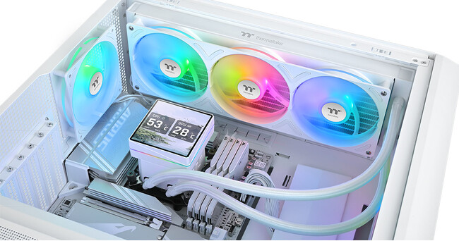 Thermaltake社製、シングルフレーム設計の高性能ファンを採用する水冷一体型CPUクーラー「TH V3 ARGB Sync」シリーズを発表