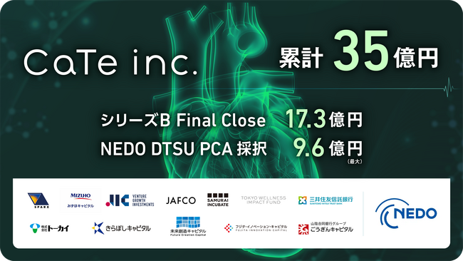 株式会社CaTe、NEDOディープテック・スタートアップ支援基金／ディープテック・スタートアップ支援事業（DTSU）PCAフェーズに採択