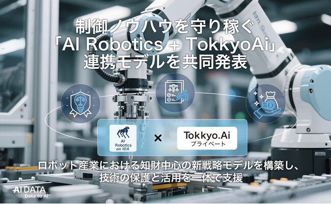 AIデータ社×リーガルテック社、制御ノウハウを守り稼ぐ「AI Robotics + TokkyoAi」連携モデルを共同発表