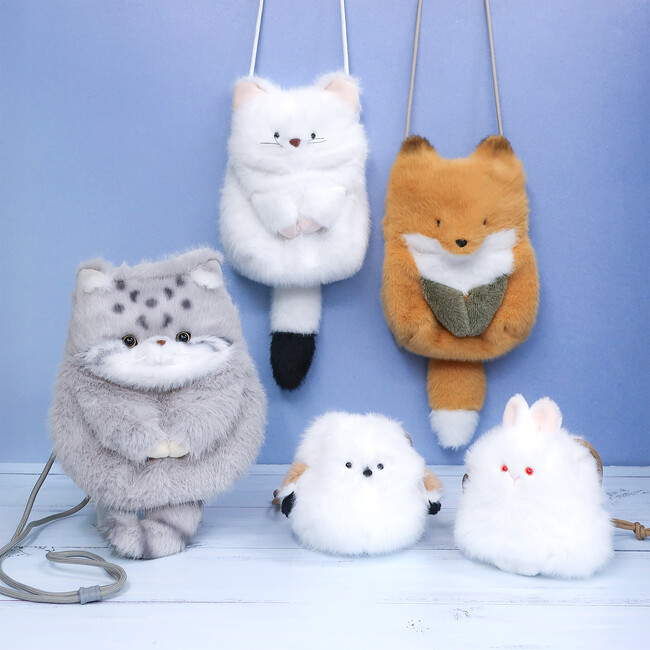 【わたぽ】マヌルネコやシマエナガなどのふわふわで愛くるしいショルダーバッグ&ミニ巾着が登場！