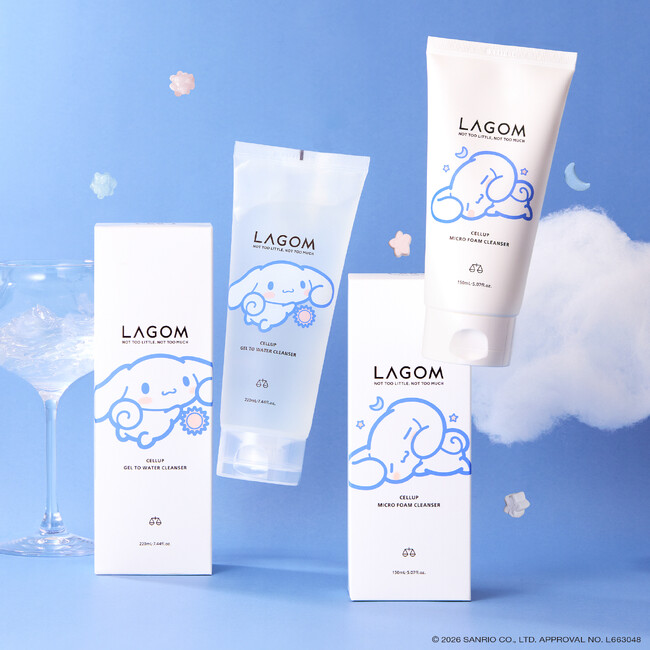「シナモロール」 と夢のコラボレーション！ラゴムを代表する洗顔アイテム2品が、限定デザインで登場。