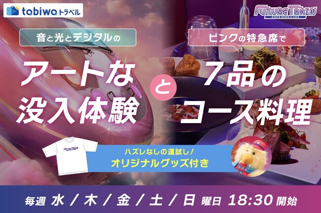 【ハズレなしの運試し！時空を旅する未来列車型エンターテイメントレストランと京都ステイ2日間】FUTURE TRAIN × tabiwa トラベル企画 予約開始