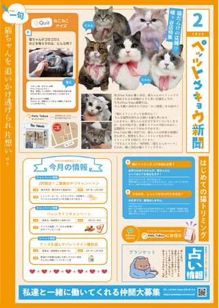 猫との暮らしがもっと楽しくなる！「ペッツトウキョウ新聞」2月号〈猫特集〉を発行