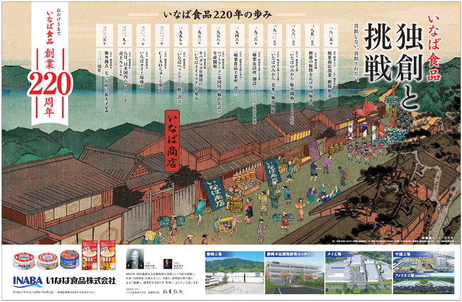 いなば食品　「真似しない、真似されない」。創業220周年の革新と挑戦を描く全30段（見開き）広告を、朝日新聞に掲載