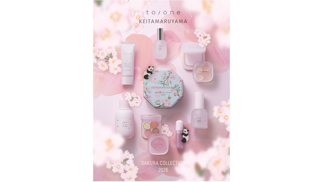 【to/one(トーン)】KEITA MARUYAMAの夜桜を纏う3度目のサクラコレクションが登場！桜柄の缶に入った限定コフレ2種ほか全14アイテムがラインアップ
