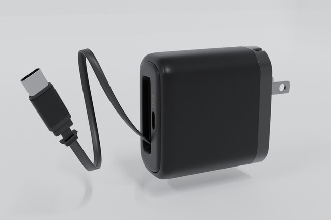 「ケーブル忘れた！」とおさらば。巻取りケーブル一体型AC充電器『OEC-APD65C2RG-BK』を発売