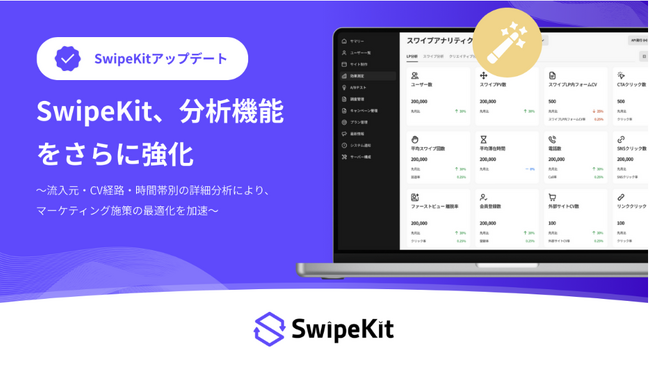 SwipeKit、流入元×CV率・ファネル・日別/月別推移を可視化する分析機能を拡充