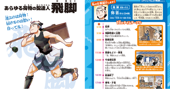 【マンガでのぞく江戸の人々の1日】リアルな江戸の「おしごと」を鮮やかに。現代と比較して歴史を楽しく学ぶ新感覚事典、『くらべる今と昔　江戸時代おしごと事典』発売。