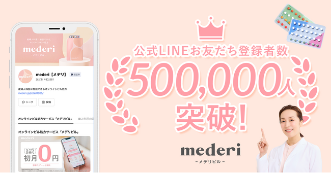 メデリピルの公式LINE友だち登録者数が50万人突破!