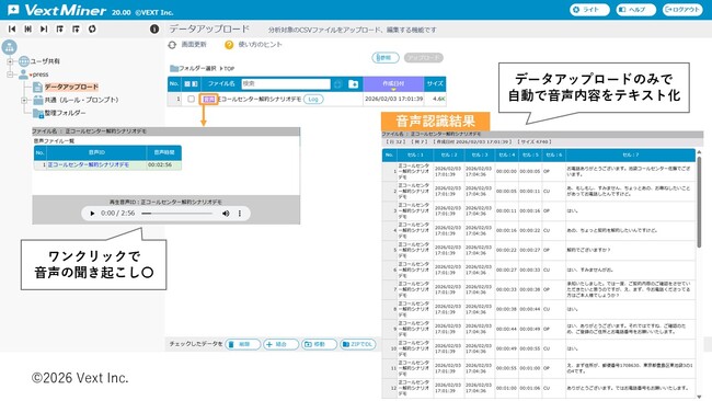 テキストマイニング×AI分析「VextMiner」が音声ファイルに対応。音声認識から分析までを1つのツールで完結