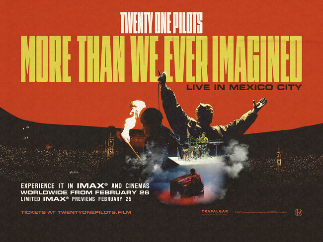最新ライブ映画『Twenty One Pilots: More Than We Ever Imagined』2.26(木) TOHOシネマズ 日比谷ほか世界同日劇場公開に向けて予告第二弾が解禁に！