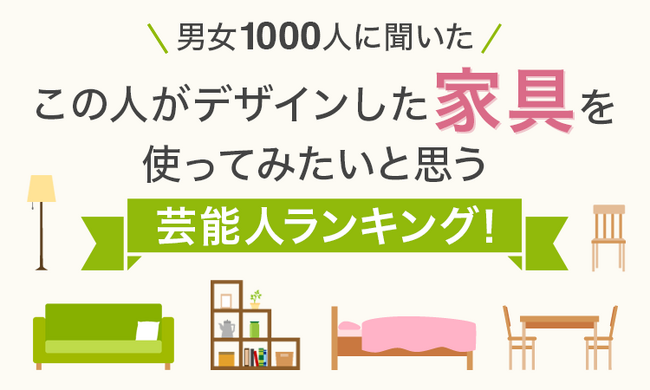【男女1000人に聞いた】この人がデザインした家具を使ってみたいと思う芸能人ランキング！