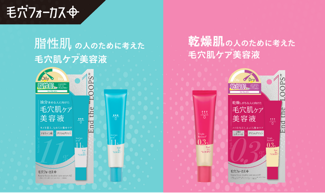 【一人ひとりの毛穴悩みに!】脂性肌・乾燥肌に着目した2種の美容液が毛穴*フォーカスから新登場!
