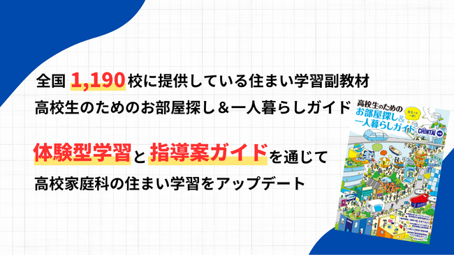 全国1,190校に提供されている高校家庭科向け副教材『高校生向けお部屋探し＆一人暮らしガイド』をアップデート体験型学習の充実と指導案ガイドを新たに整備