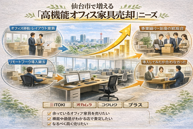 出張買取はなまる仙台店、仙台市で「オカムラ(okamura)オフィス家具の買取強化」を開始