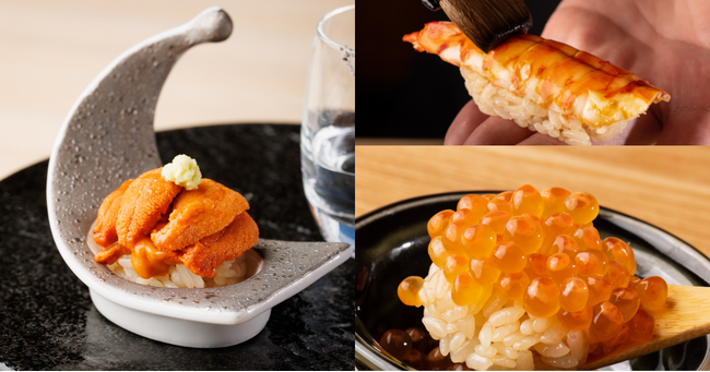【六本木 鮨 無垢/白銀】定番の8,800円おまかせコースはそのままに。“選べる”新コース。生雲丹/車海老/いくら小丼を加えた「22品 13,200円」おまかせコースを提供開始！