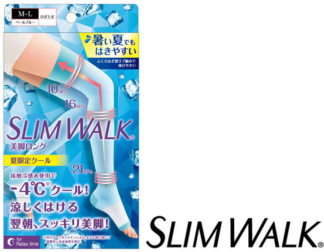 「シアー素材」を足もとに使用した夏用着圧ソックスが今年も発売！「スリムウォーク (R) 美脚ロング 夏限定クール」