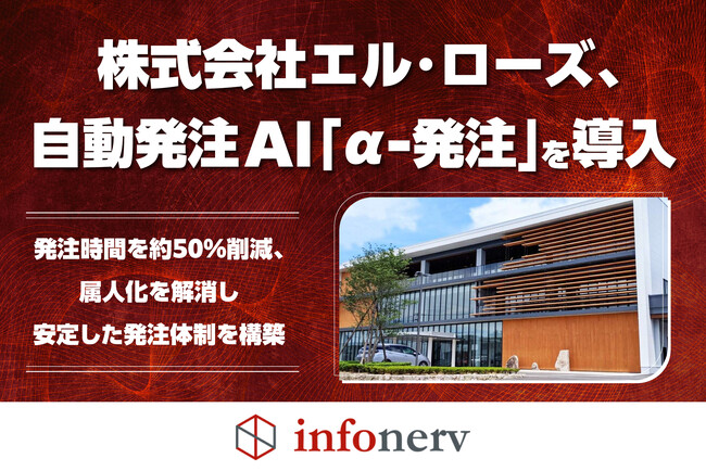 株式会社エル・ローズ、自動発注AI「α-発注」を導入 ～ 発注時間を約50%削減、属人化を解消し安定した発注体制を構築 ～
