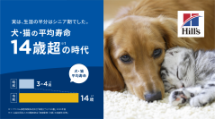 ～ヒルズ：ペットの健康のために最先端の栄養科学を届けて50年目～　昭和・平成・令和で見る“ペットと人の関係史”平均寿命14歳超(*1)。