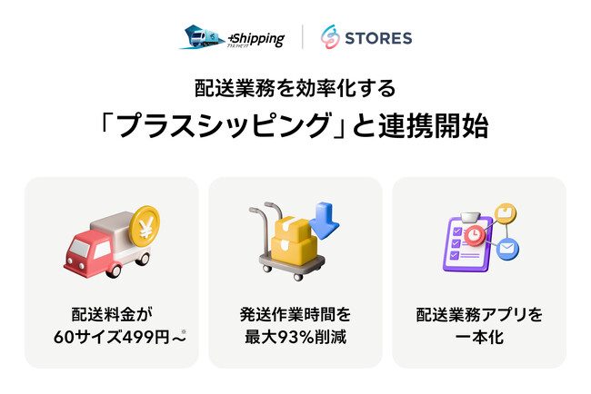 STORES ネットショップ、三井物産の配送業務効率化サービス「プラスシッピング」と連携開始