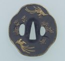 3. 桜花山鵲図鐔 3. 桜花山鵲図鐔