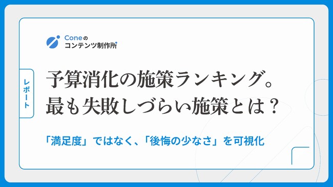【調査】予算消化の施策ランキング。最も「失敗しづらい」施策とは?