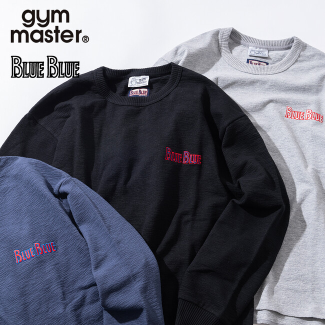 【gym master x BLUE BLUE 】別注ブロックインレイ素材のロングスリーブTシャツ、ジップカーディガン、イージーパンツが登場