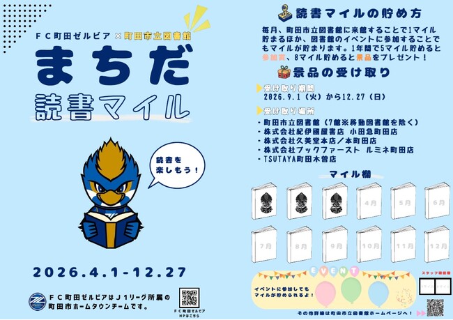 【東京都町田市】FC町田ゼルビアとコラボ第二弾！図書館スタンプラリーが始まります！