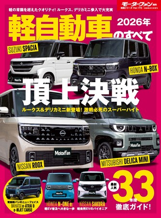 ルークス＆デリカミニ新登場！激戦必死のスーパーハイト 頂上決戦『2026年 軽自動車のすべて』発売！