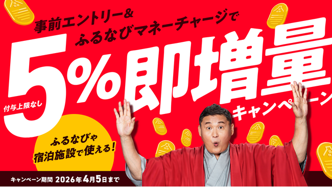 『5%即増量！付与上限なし！2026年春のふるなびマネー即増量キャンペーン』を開始！