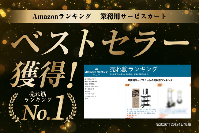 【Amazonベストセラー受賞】3段設計ツールワゴン「クラフトワゴン」現場の不便を全て解決！重い荷物もスムーズに運べる運搬性能と、移動も固定も快適な万能キャスターで作業性向上。