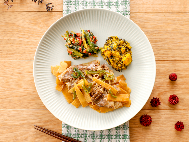 旬のたけのこを味わう春の和食プレート「出汁香る筍と牛肉のあんかけ」が3月6日(金)に登場