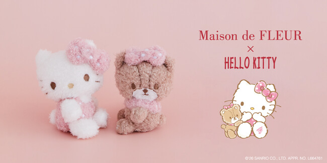 【Maison de FLEUR】「ハローキティ」と「タイニーチャム」がドットリボン姿に！お揃いのリボンと衣装をまとった可愛い魅力あふれるぬいぐるみチャーム