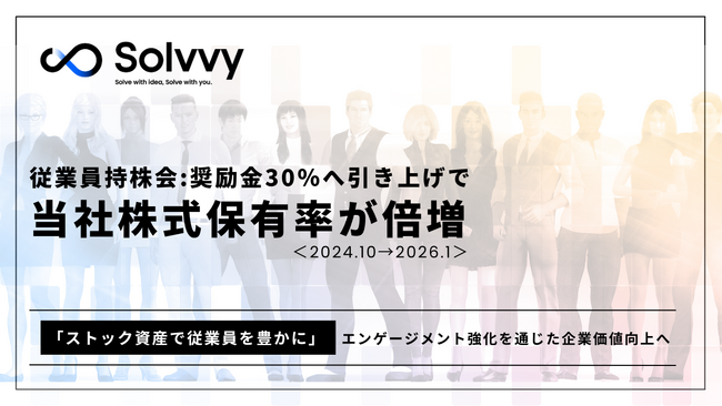 Solvvy従業員持株会：奨励金付与率30%への引き上げにより当社株式保有の従業員占率が倍増