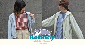 ふわふわ犬が目印の「Bouncy.」シリーズからカラフルなTシャツやパーカーなど春の新作登場！　おでかけ気分が弾む♪　雑貨店ブルーブルーエで3月12日～新発売