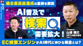 【ZETA】生成AIの普及により検索の重要性がさらに高まる理由を解説。代表山崎が出演したIRリリース動画配信サービス「IRTV」の動画が公開