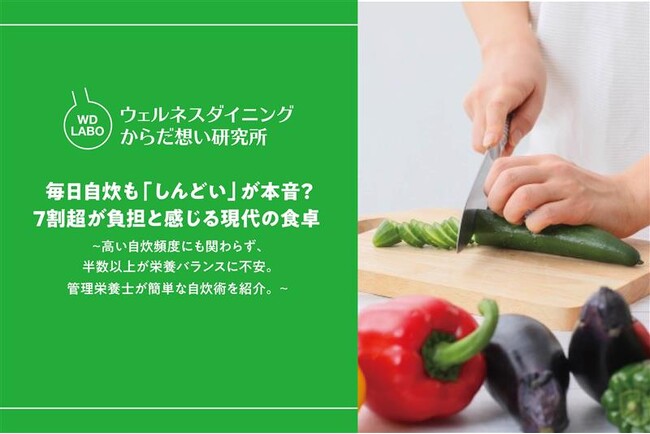 毎日自炊も「しんどい」が本音？7割超が負担と感じる現代の食卓