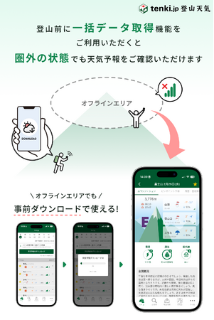「tenki.jp 登山天気」で一括データ取得機能を提供開始